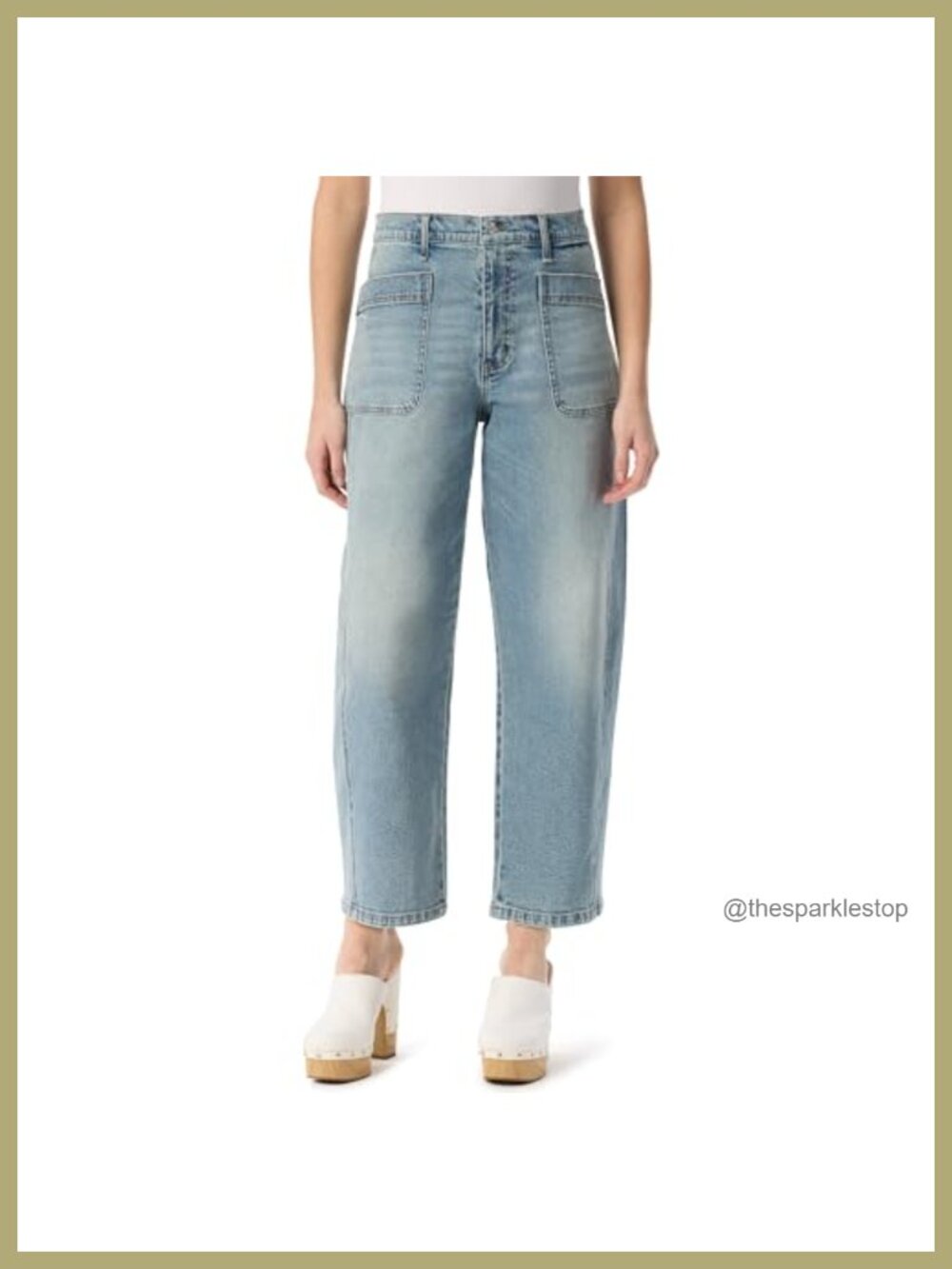 Relaxed Barrel High Rise Zipper Fly Wide Leg Ankle Jeans